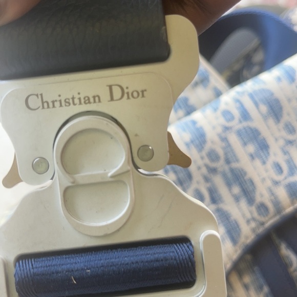 Christian Dior Shoulder Saddle Blue Oblique in Dark Blue and Light Blue - Picture 5 of 8